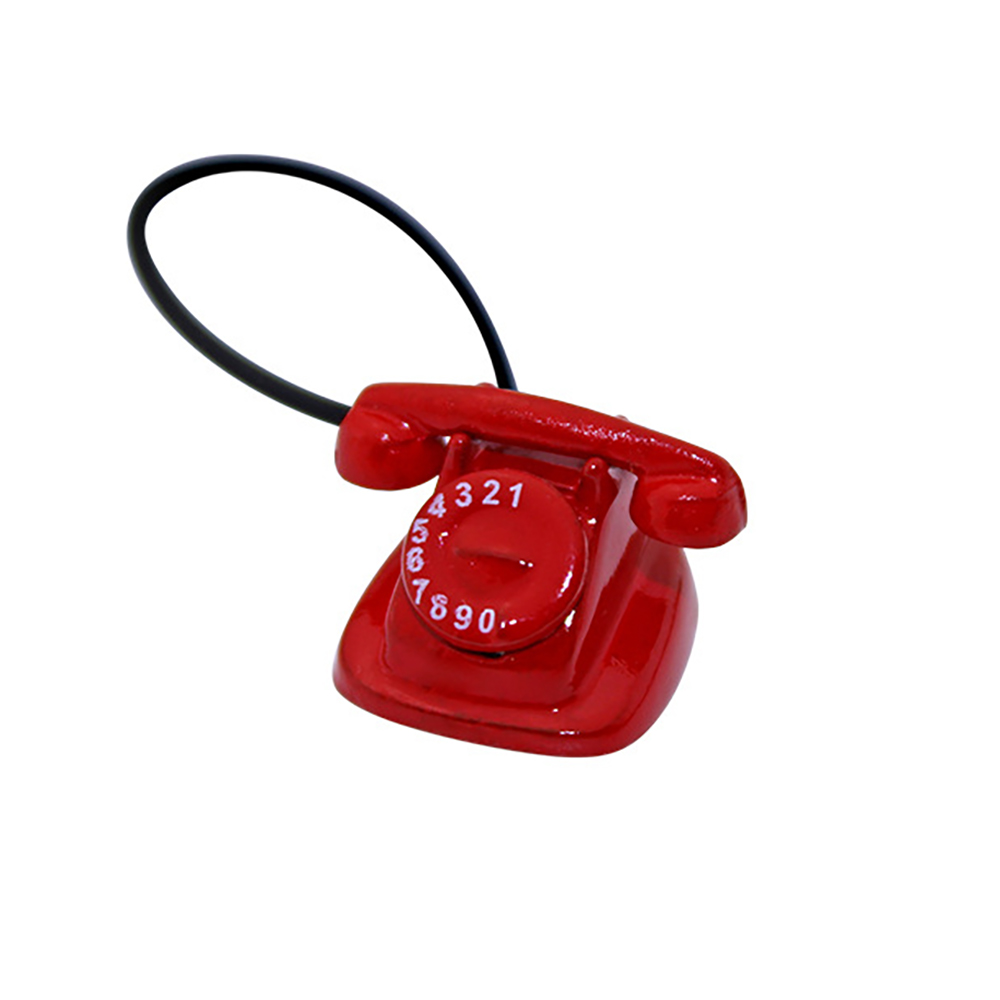 Phone Accessories Doll - 1/12 Dollhouse Miniature Metal Rotary Telephone