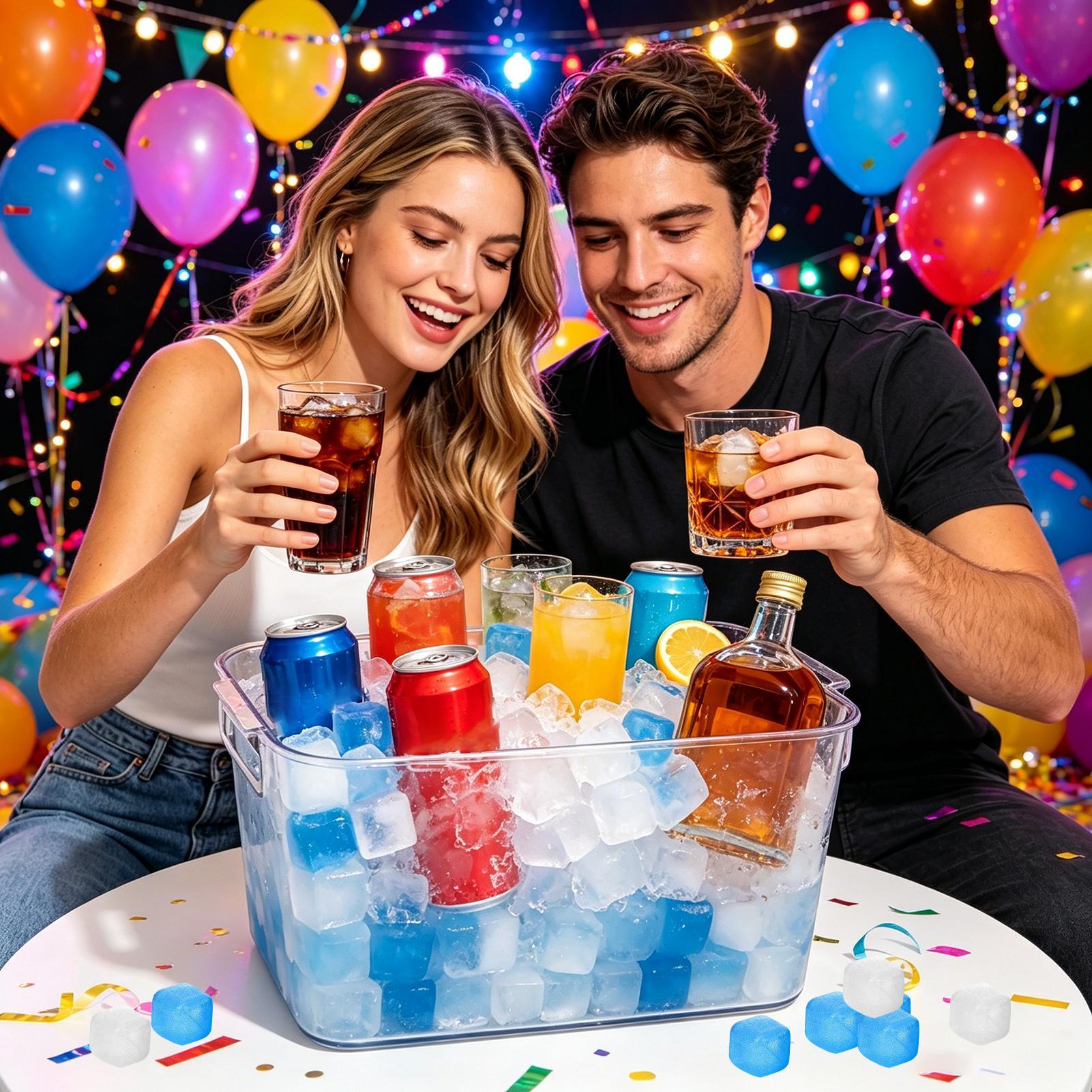 Phone Accessories For Travel - 100 Pieces Ice Cubes Reusable Refreezable
