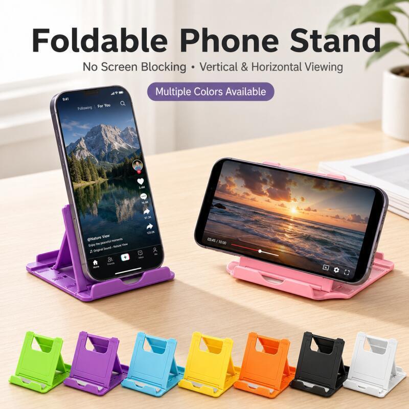 Phone Accessories For Travel - Foldable Phone Stand, Adjustable Portable Desktop
