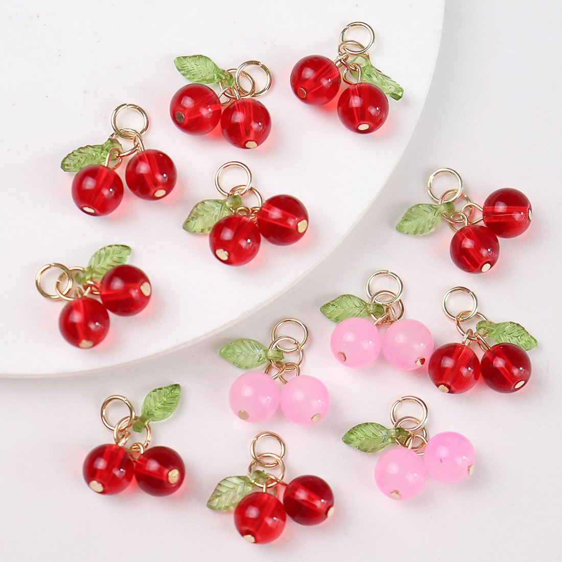 50Pcs 3D Sweet Red Cherry Acry - Phone Accessories Red recension och pris