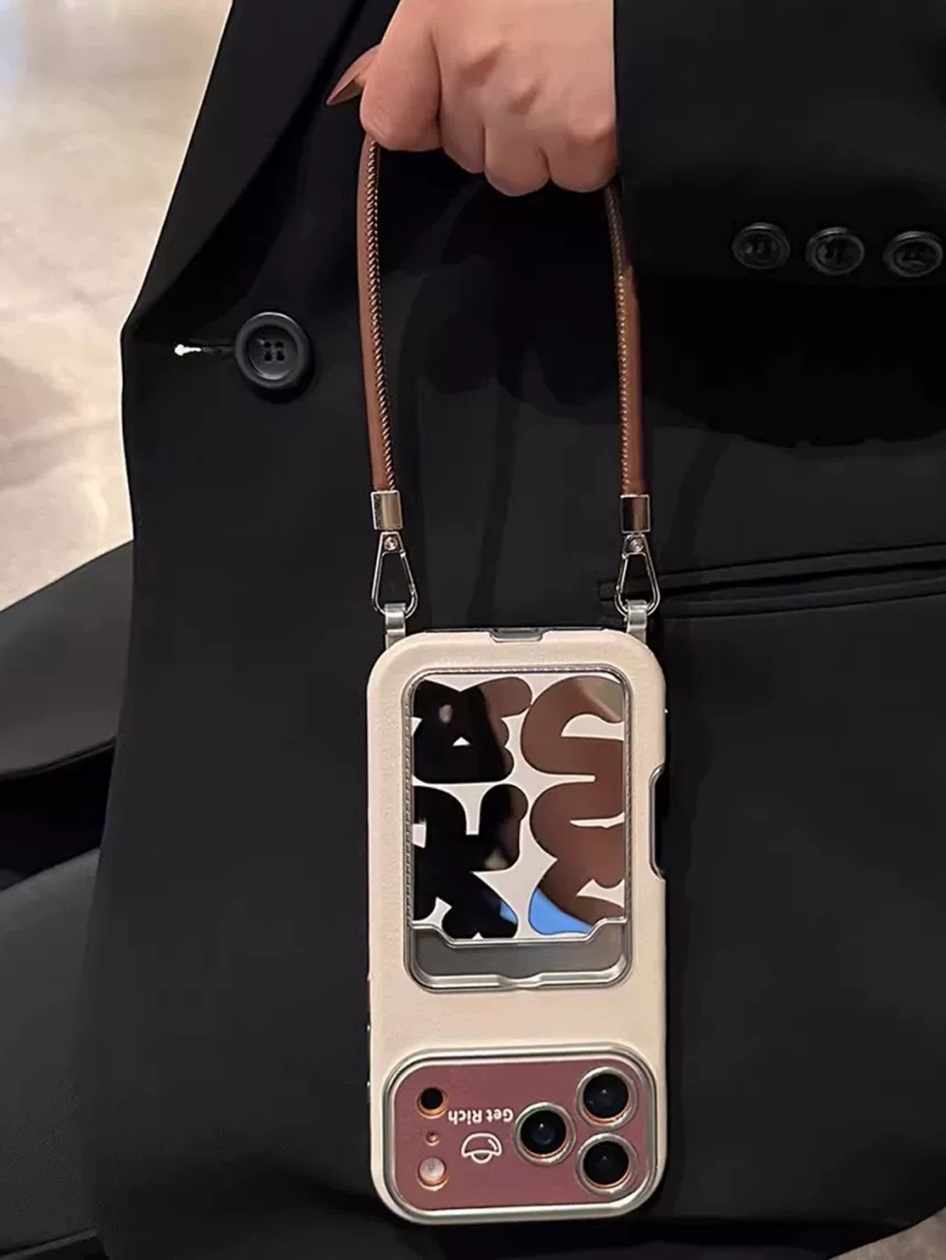 Luxury Leather Mirror Card Hol - Phone Accessories Hippers recension och pris