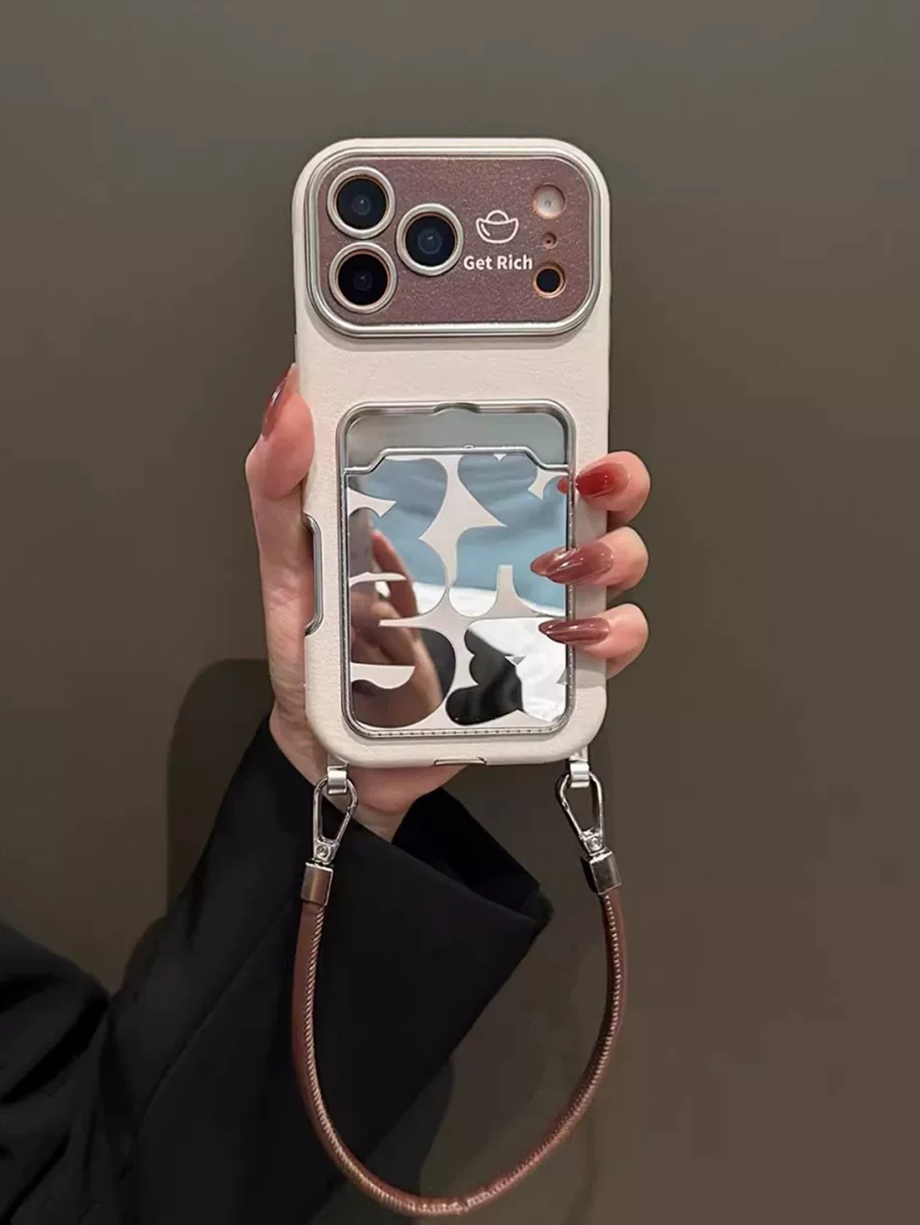 Luxury Leather Mirror Card Hol - Phone Accessories Hippers recension och pris