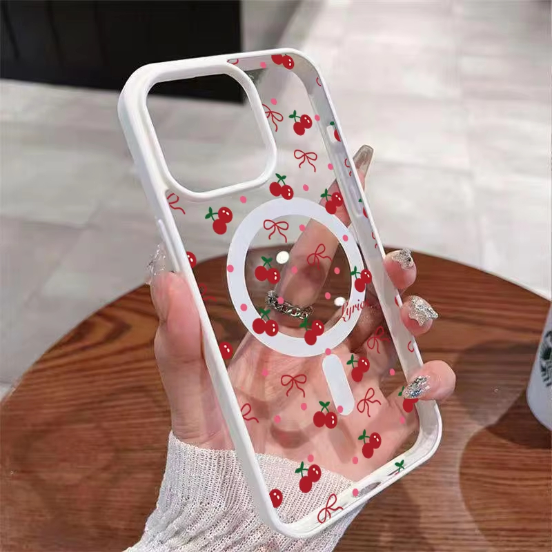 Red Cherry Printed Magnetic Ph - Phone Accessories Red recension och pris