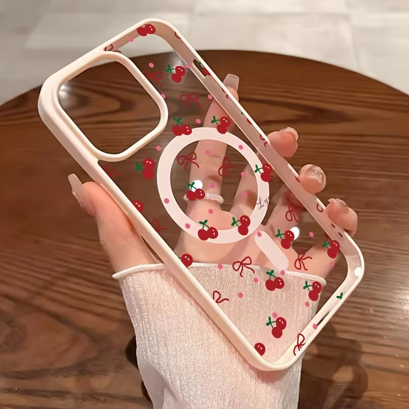 Red Cherry Printed Magnetic Ph - Phone Accessories Red recension och pris