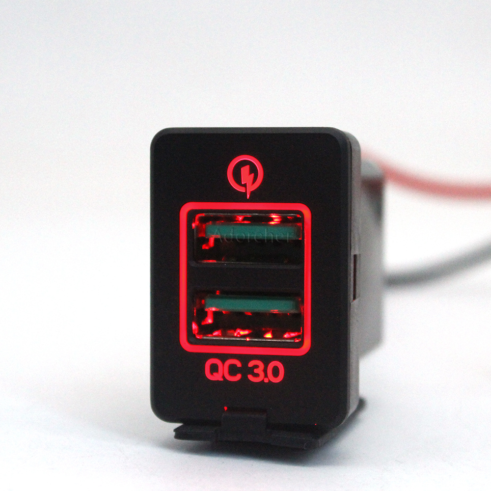 1PC Red LED Car Charger Dual Q - Phone Accessories Red recension och pris