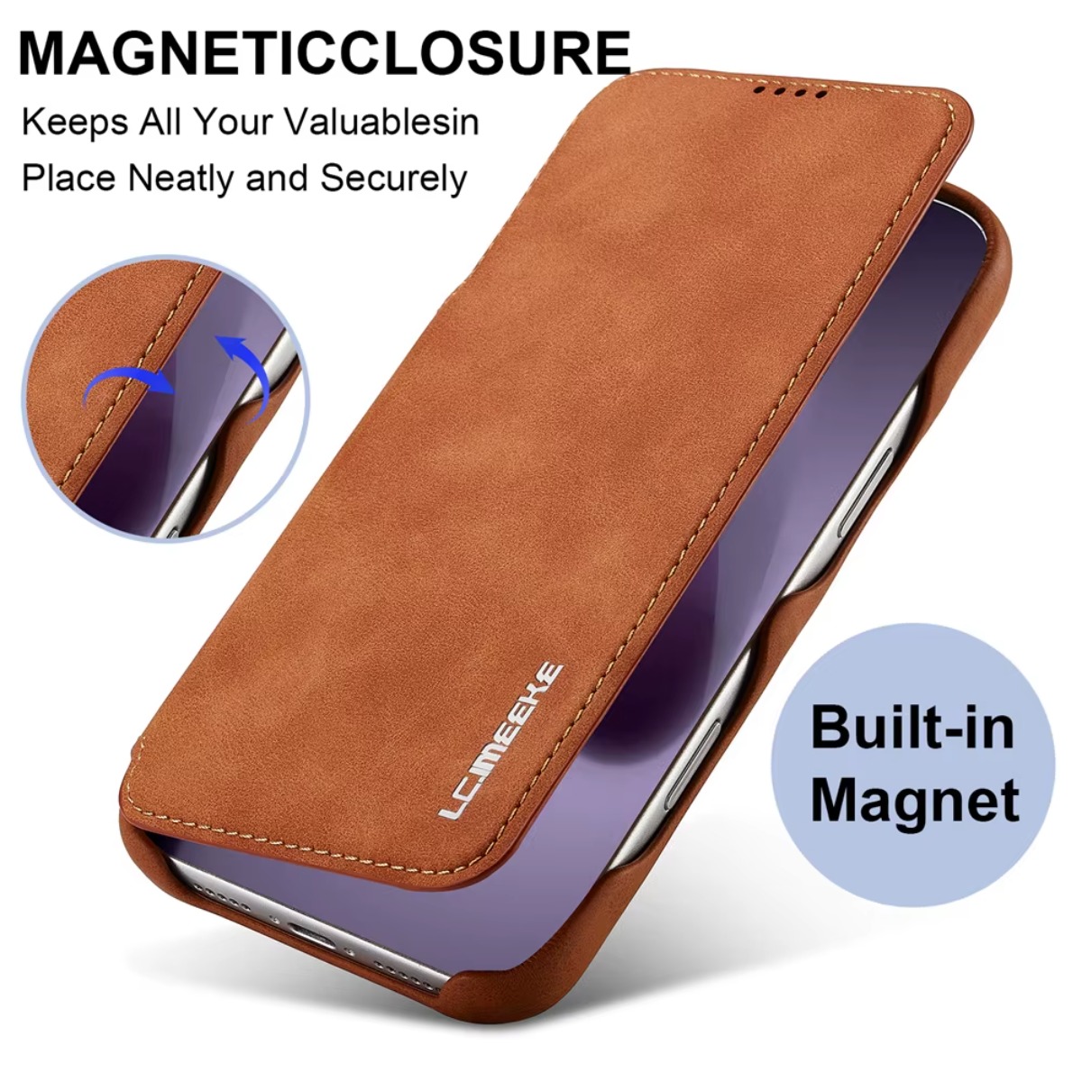 Leather Wallet Magnetic Flip C - Phone Accessories Hippers recension och pris