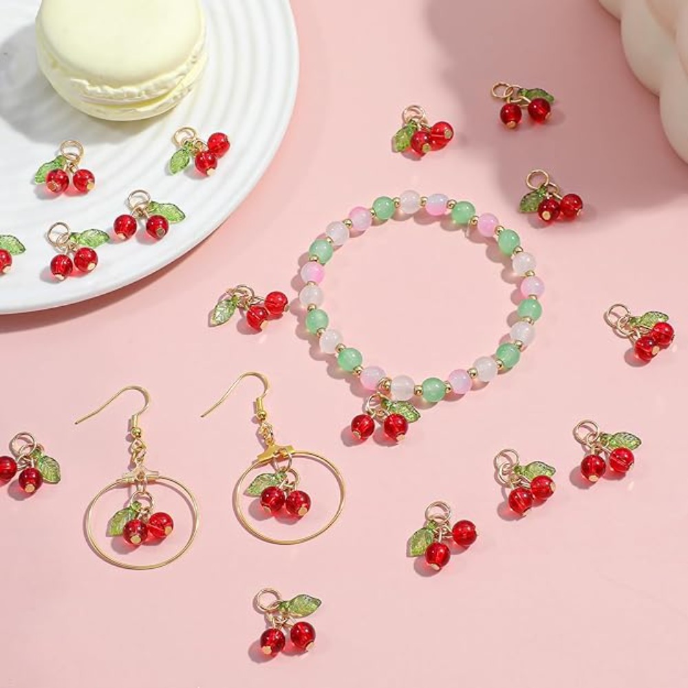 10/30/50PCS Red Cherry Charm P - Phone Accessories Red recension och pris