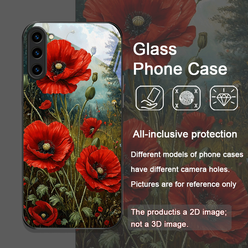 Retro Poppy Flower Bloom Hot R - Phone Accessories Red recension och pris