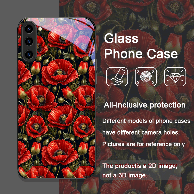 Retro Poppy Flower Bloom Hot R - Phone Accessories Red recension och pris