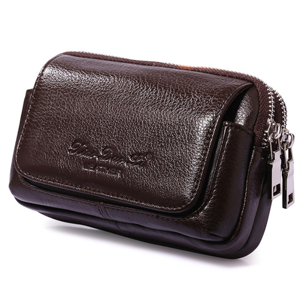 Men Genuine Leather Waist Fann - Phone Accessories Hippers recension och pris