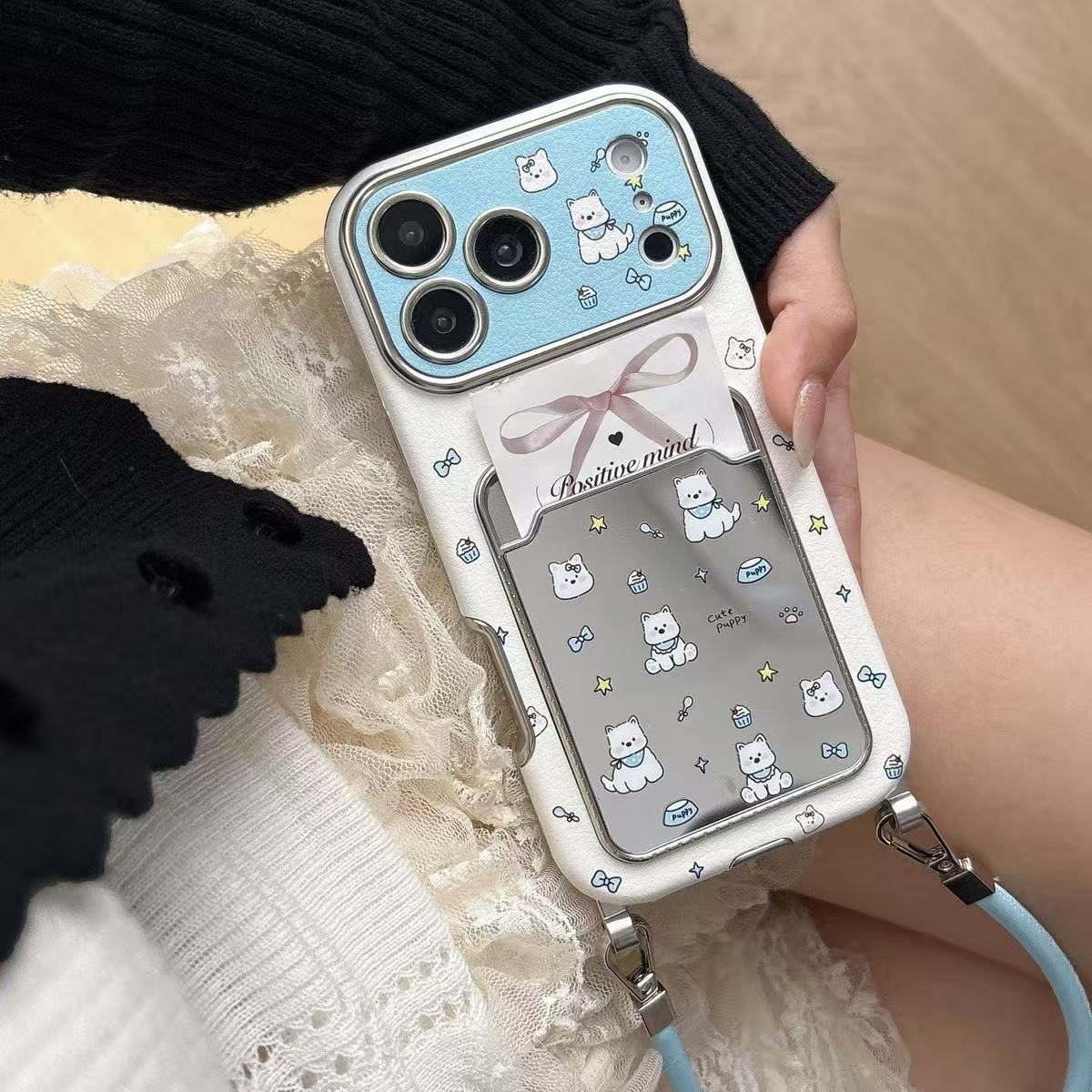 Cute Puppy Mirror Card Holder  - Quirky Phone Accessories recension och pris
